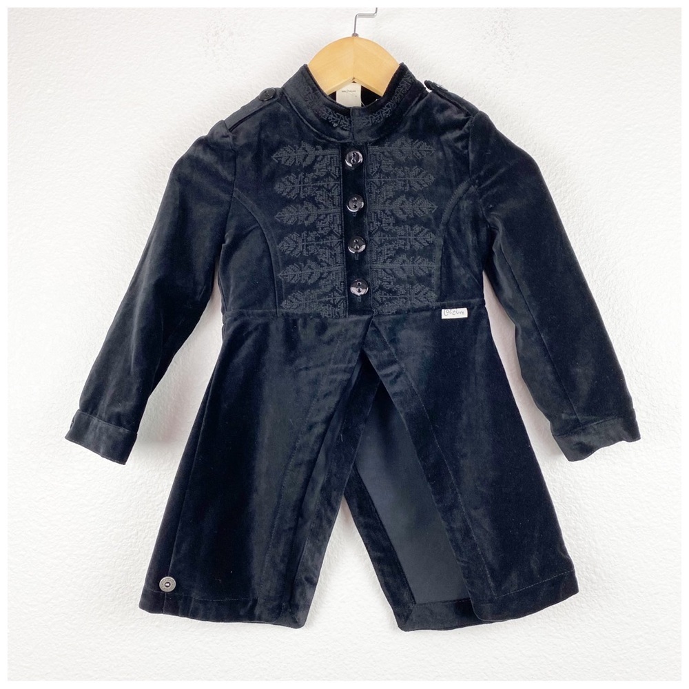 Jottum Black Velvet Victorian Jacket Embroidered Formal Blazer Size 4Y NWT